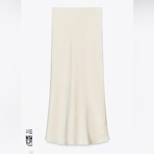 Zara Satin Midi Skirt